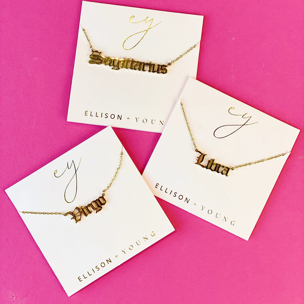 Zodiac necklace gold stainless steel