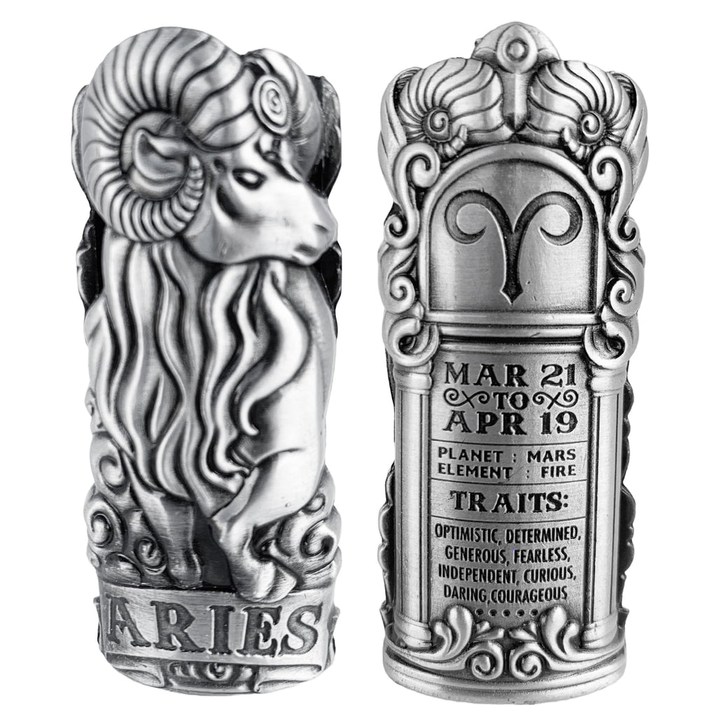 Metal Lighter Case Fits BIC It Covers Standard Full Size Bic Lighter in J6. Zodiac Astrology Lighter Case Design in Aries. One Piece Per Order