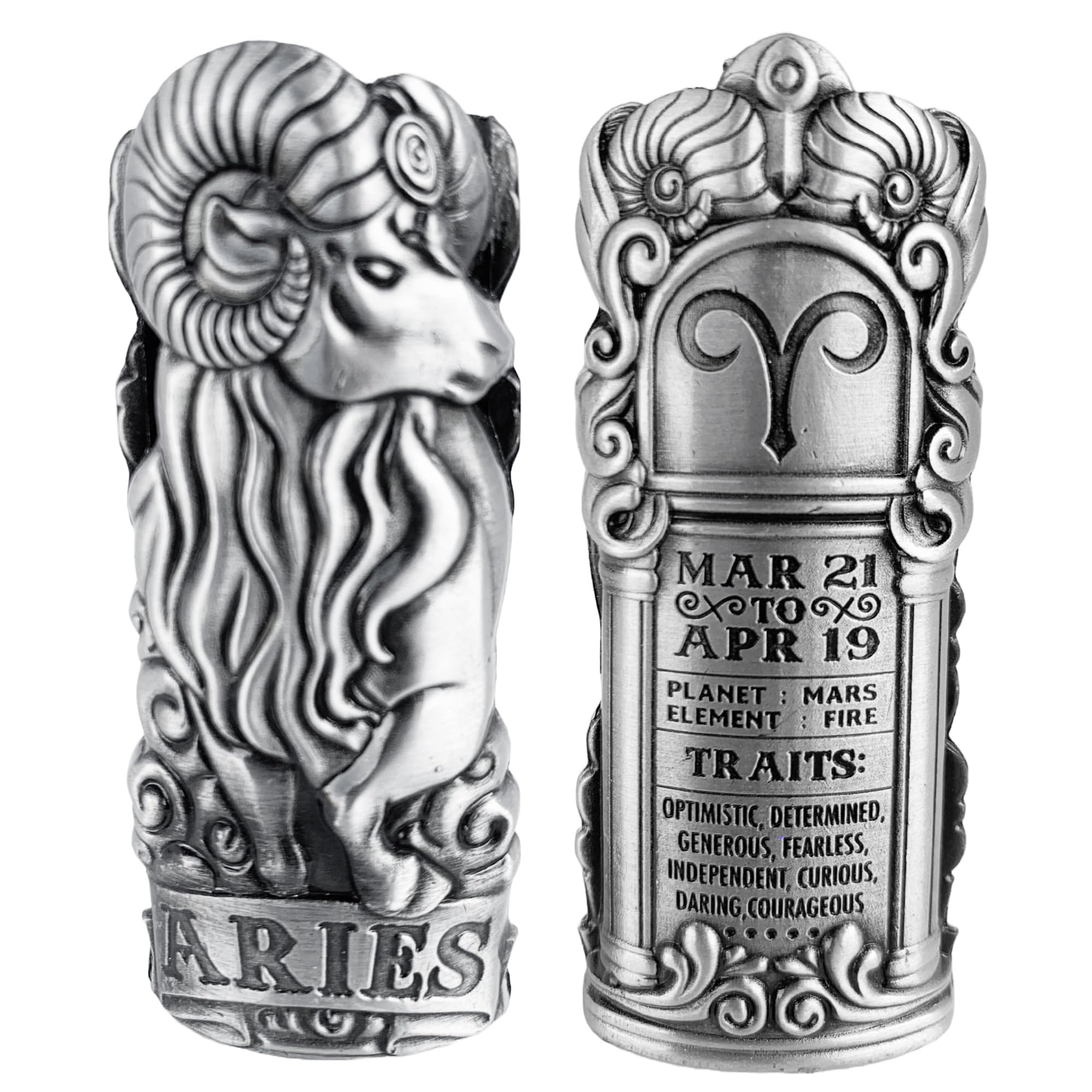Metal Lighter Case Fits BIC It Covers Standard Full Size Bic Lighter in J6. Zodiac Astrology Lighter Case Design in Aries. One Piece Per Order