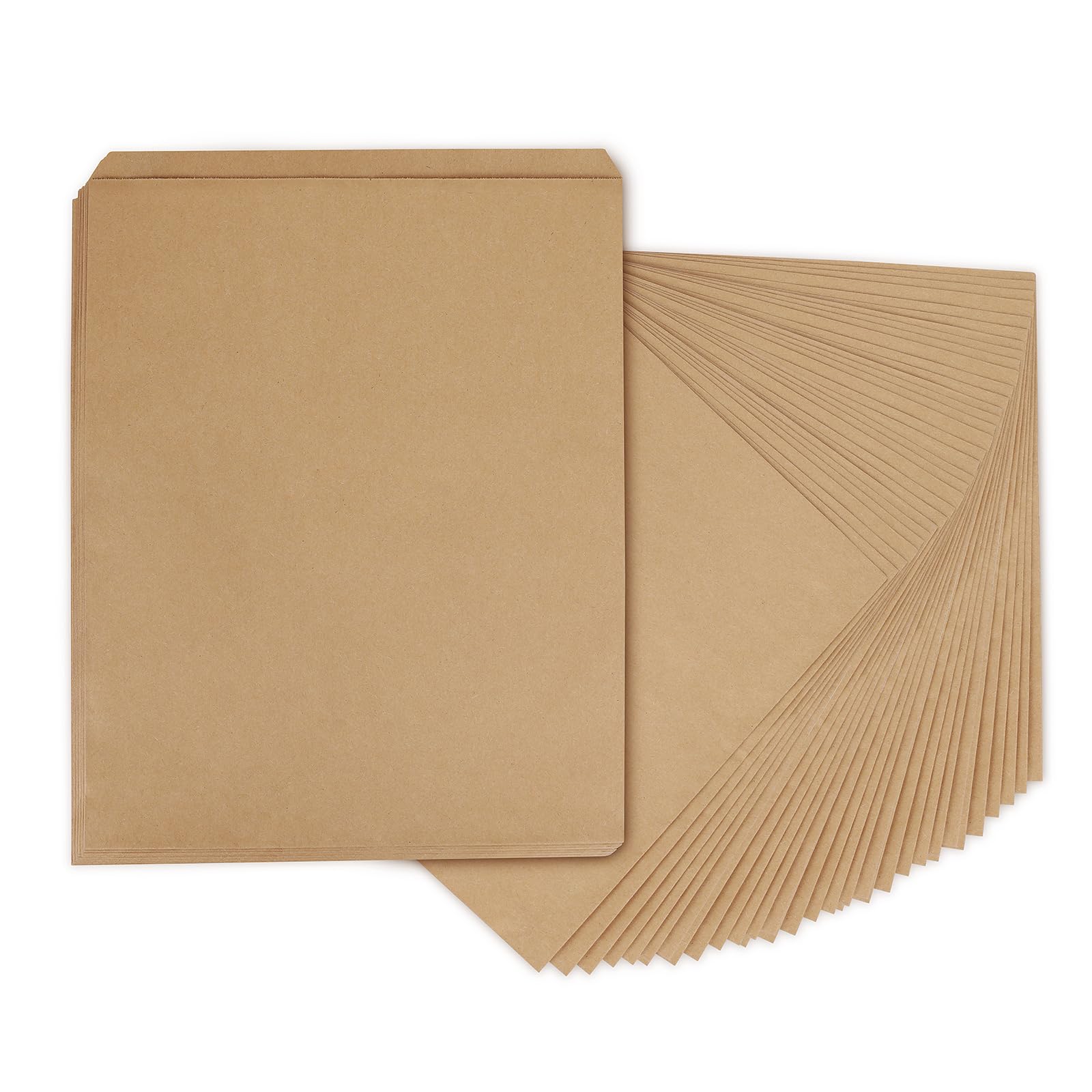 BagDream 10x13 Flat Paper Bags 100Pack Kraft Brown Paper bags for Prints Craft Cards Small Business Package Wrapping Gift Bags