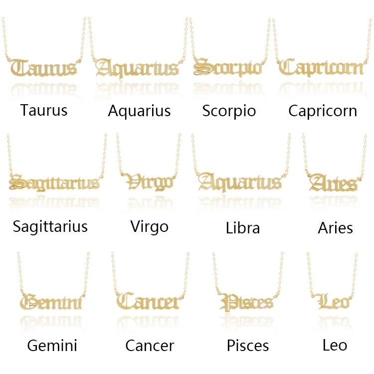 Zodiac necklace gold stainless steel