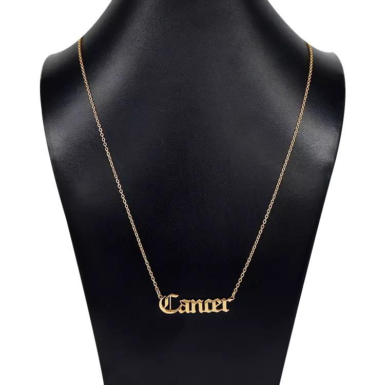 Zodiac necklace gold stainless steel