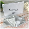 Celestial Silk Premium 22 Momme Silk Face Mask Reusable and Washable Anti Dust Mouth Cover with Adjustable Ear Loops Women (Regular Silver)