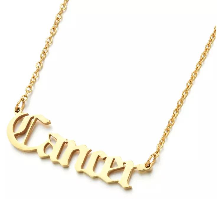 Zodiac necklace gold stainless steel